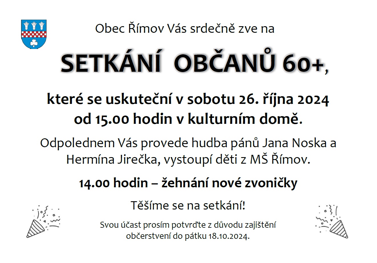 SETKÁNÍ SENIORŮ 60 POZVÁNKA